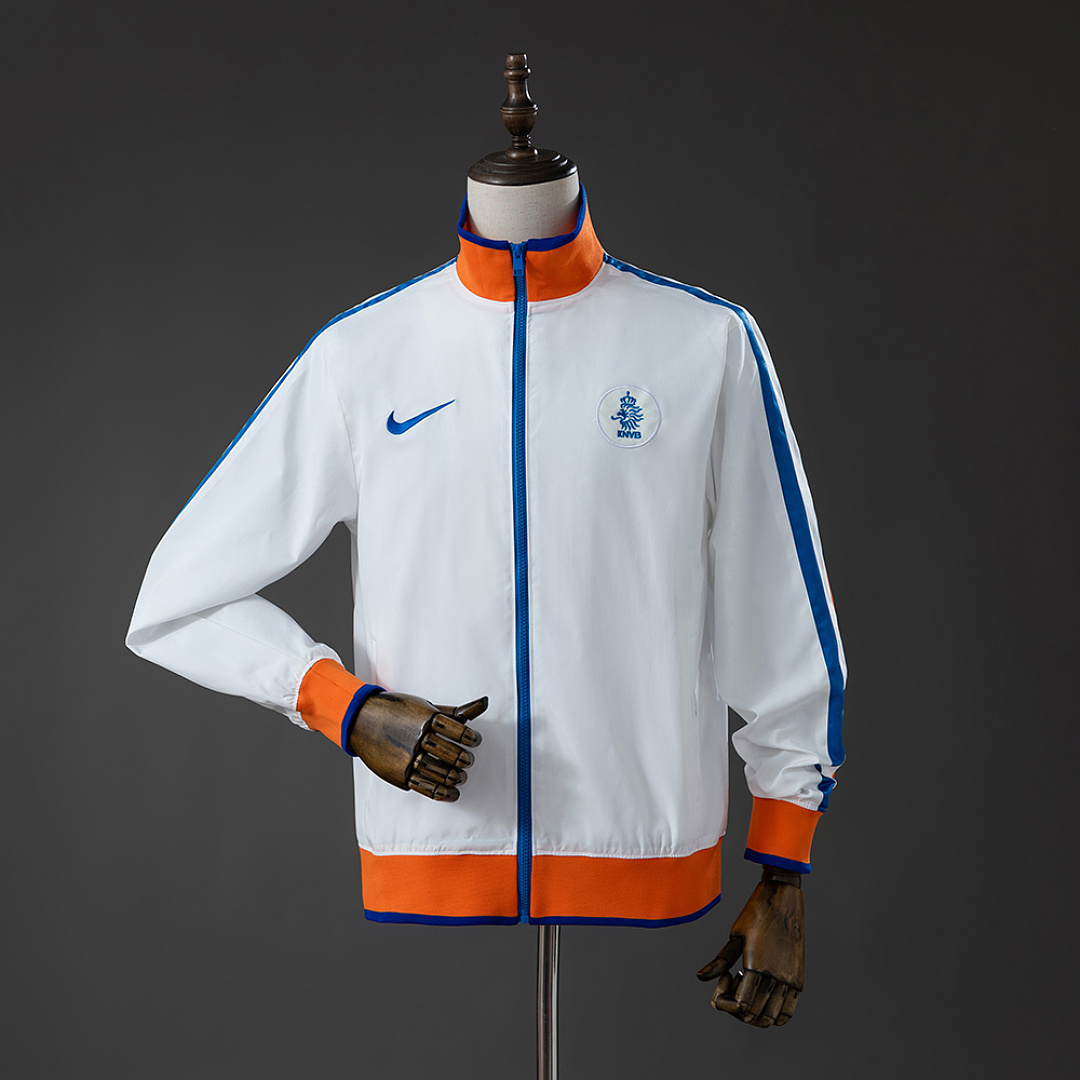 Netherlands 10/11 Retro Windbreaker White S-XXL
